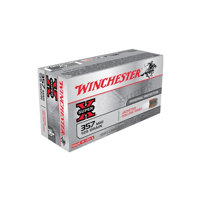 Winchester Super-X 357 Magnum Ammo 125 Grain Jacketed Hollow Point 