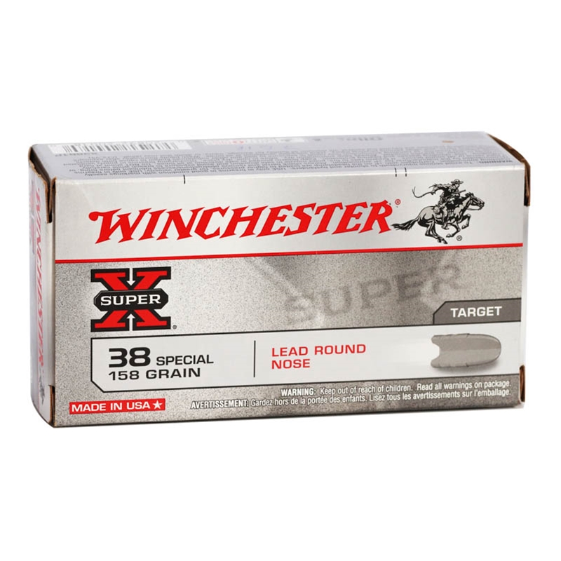 Winchester Super-X 38 Special Ammunition 158 Grain Lead Round Nose - X38S1P