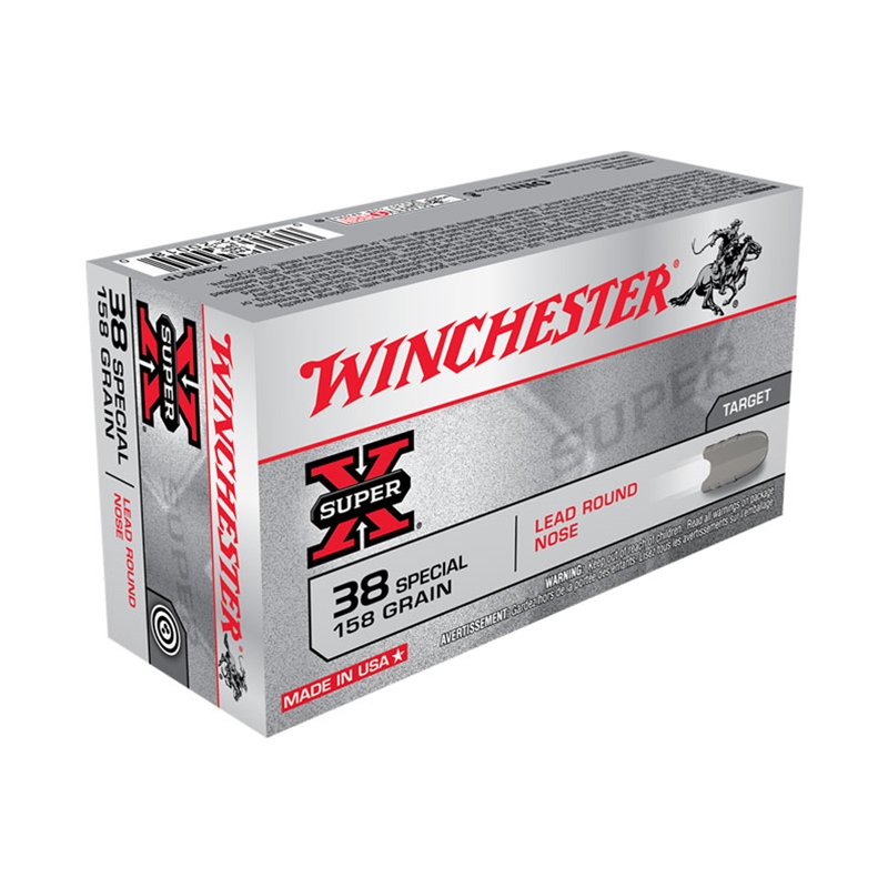 Winchester Super-X 38 Special Ammo 158 Grain Lead Round Nose