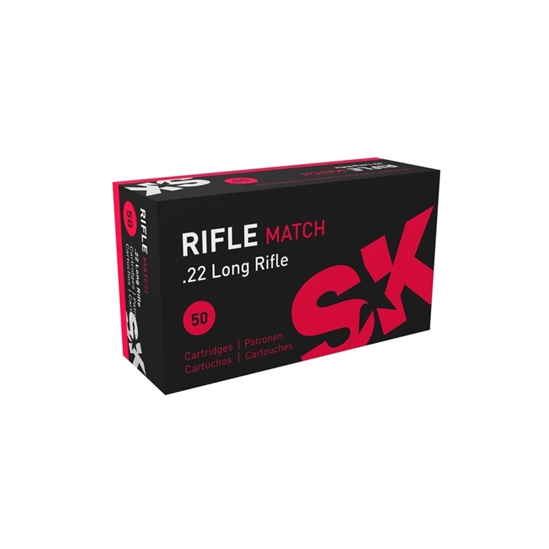 SK Rifle Match 22 Long Rifle Ammo 40 Grain Lead Round Nose