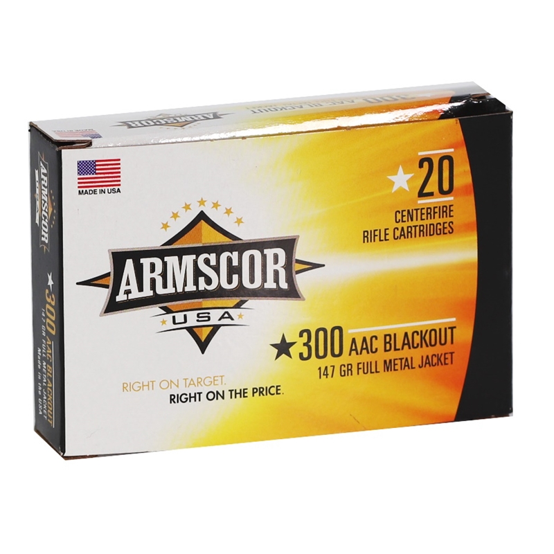 Armscor USA 300 AAC Blackout Ammo 147 Grain Full Metal Jacket 