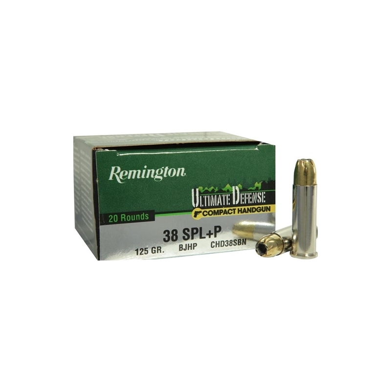 Remington Ultimate Defense Compact 38 Special +P 125 Grain Brass Jacketed Hollow Point