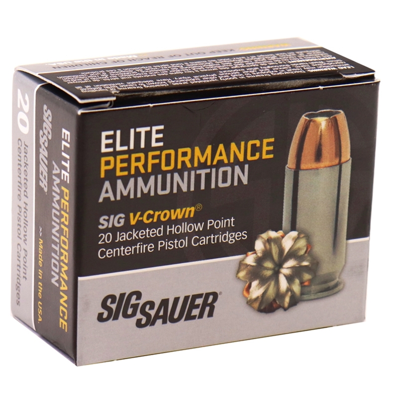 Sig Sauer Elite Performance 9mm Luger Ammo 147 Grain V-Crown Jacketed Hollow Point