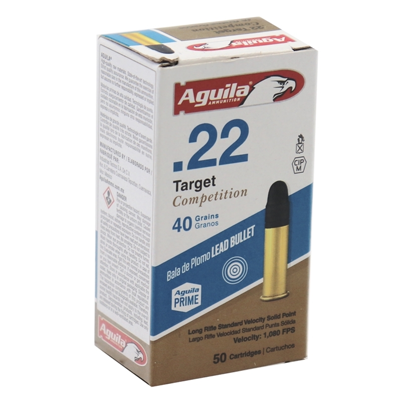 Aguila Target Competition 22 Long Rifle Ammo 40 Grain Lead Solid Point