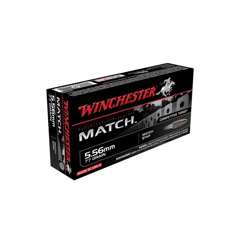 Winchester Match 5.56mm NATO 77 Grain Boat Tail Hollow Point