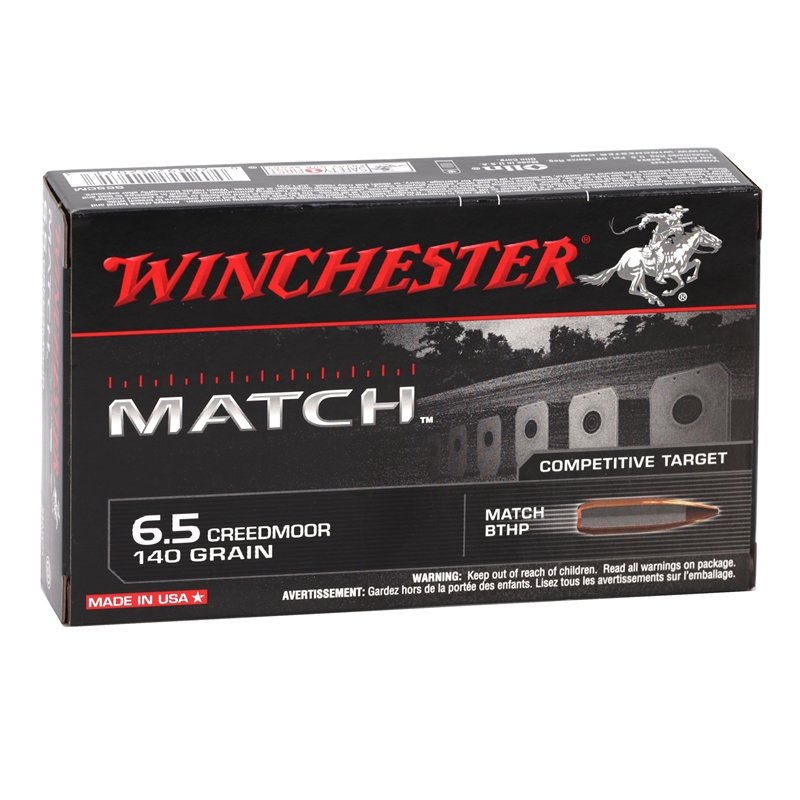 Winchester Match 6.5 Creedmoor Ammo 140 Grain Sierra MatchKing Hollow Point Boat Tail