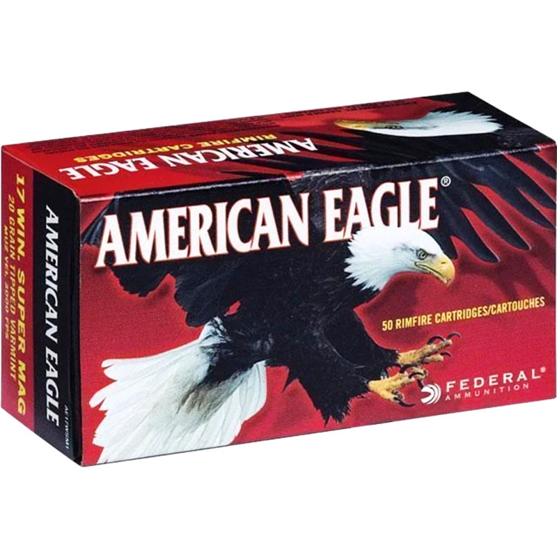 Federal American Eagle 17 Winchester Super Magnum Ammunition 20 Grain Tipped Varmint - AE17WSM1