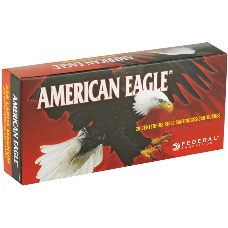 Federal American Eagle 338 Lapua Ammo 250 Grain Jacketed Soft Point