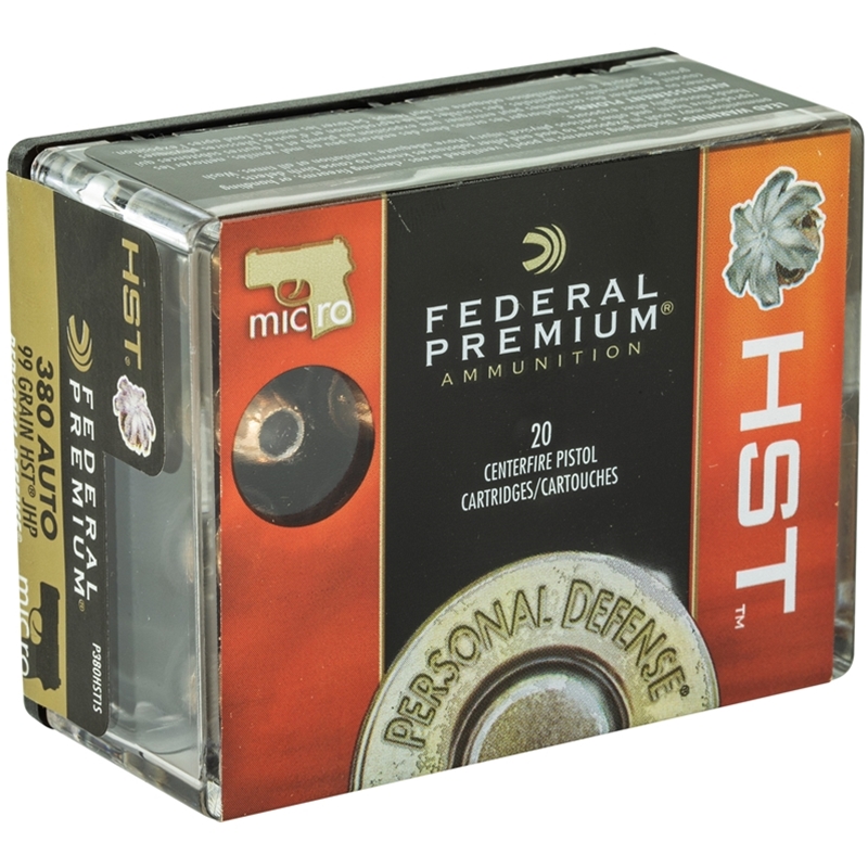 Federal Personal Defense 380 ACP AUTO Ammo 99 Grain HST Jacketed Hollow Point