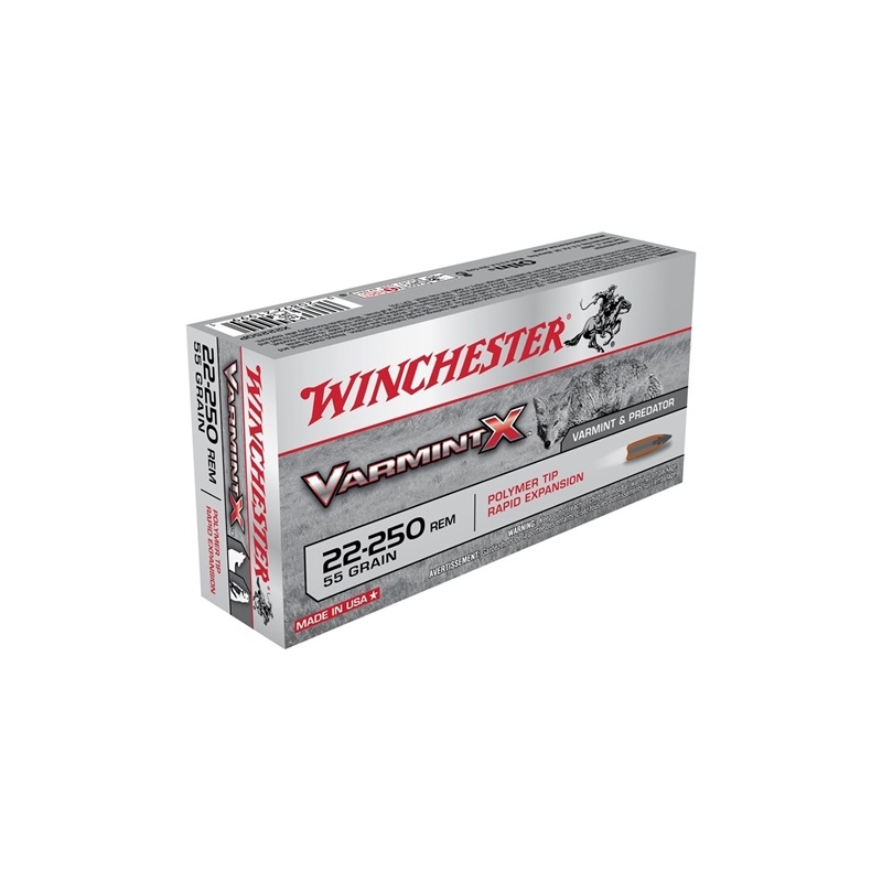 Winchester Varmint-X 22-250 Remington 55 Grain Polymer Tip