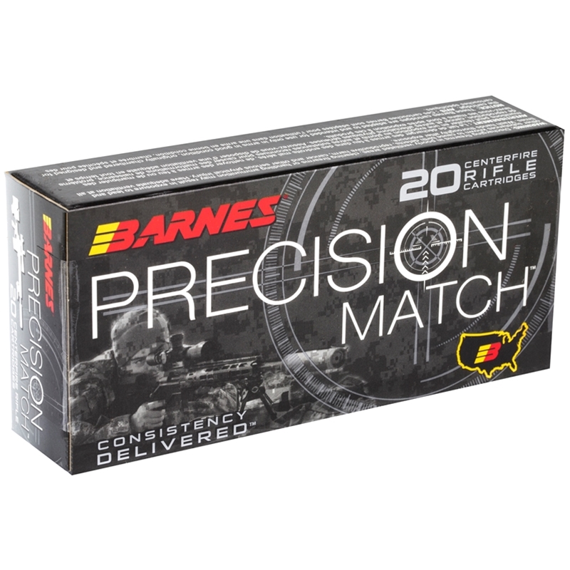 Barnes Precision Match 5.56x45mm Ammo NATO 85 Grain Open-Tip Match