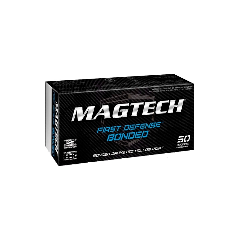 Magtech First Defense Bonded 9mm Luger Ammo 124 Grain Bonded Jacketed Hollow Point