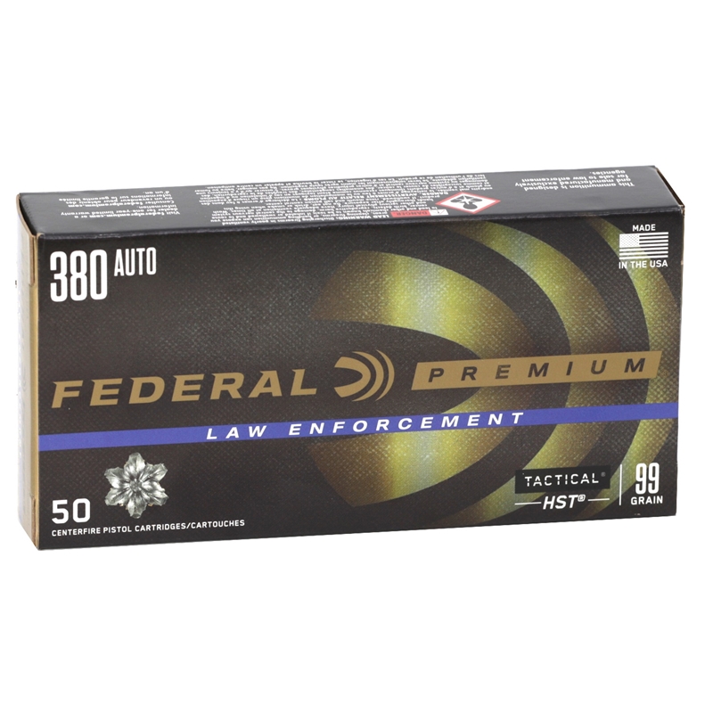 Federal Law Enforcement 380 ACP AUTO Ammo 99 Grain HST Jacketed Hollow Point