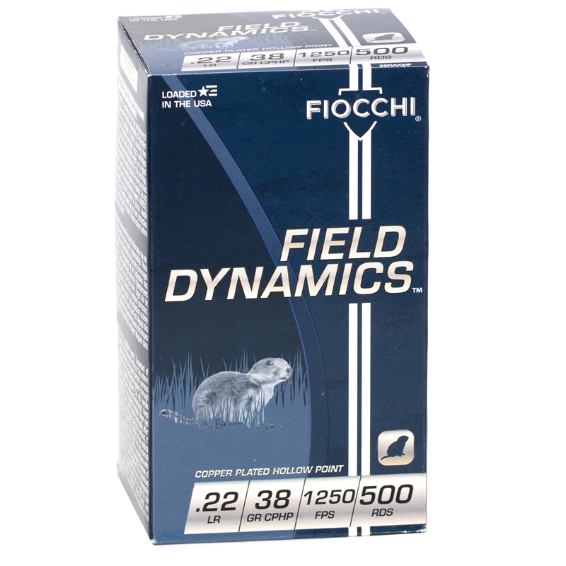 Fiocchi Field Dynamics 22 Long Rifle Ammo 38 Grain Copper Plated Hollow Point