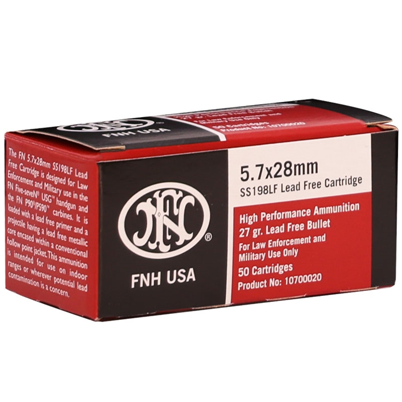 FNH USA 5.7x28mm Ammo 27 Grain Lead-Free Hollow Point - SS198LF