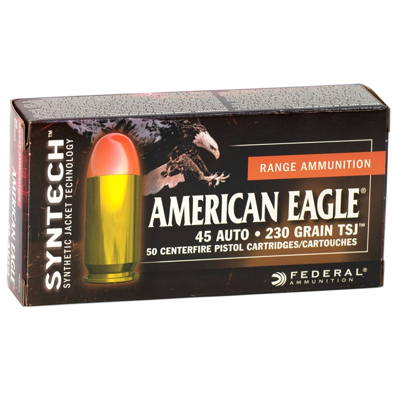 Federal Syntech 45 ACP Auto Ammunition 230 Grain Synthetic Jacket Flat Nose - AE45SJ1