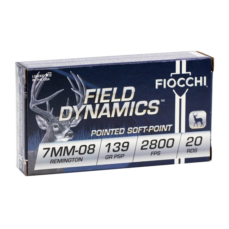 Fiocchi Field Dynamics 7mm-08 Remington Ammo 139 Grain Interlock Soft Point