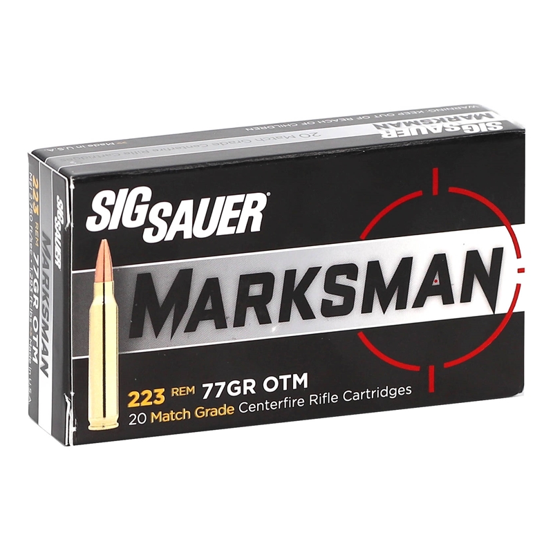 Sig Sauer Elite Performance 223 Remington Ammo 77 Grain Open Tip Match 
