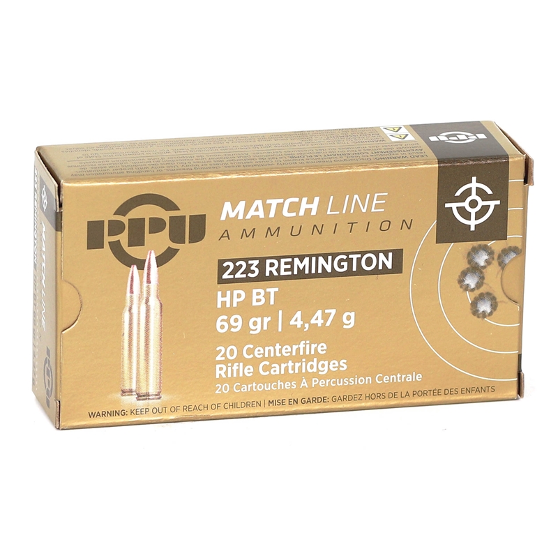 Prvi Partizan Match 223 Remington Ammo 69 Grain Hollow Point Boat Tail