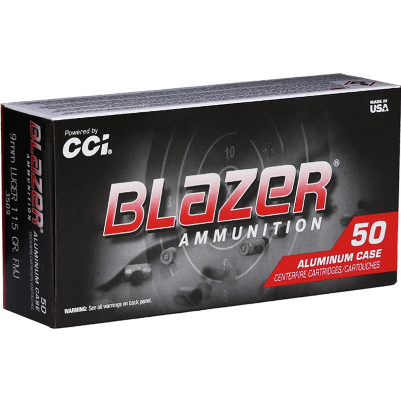 CCI Blazer 9mm Luger Ammo 115 Grain Full Metal Jacket Aluminum