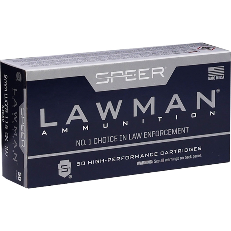 Speer Lawman 9mm Luger Ammunition 115 Grain Total Metal Jacket - 53650