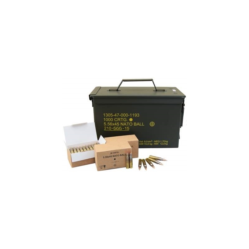 GGG 5.56mm M855 Ammo 62 Grain FMJ 1000 Rounds Bulk in Ammo Can