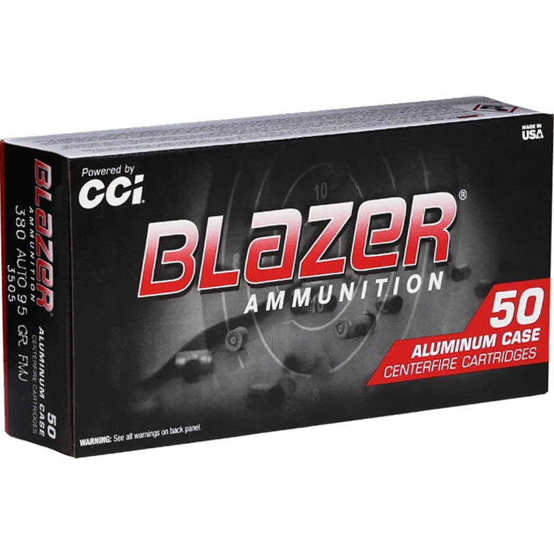 CCI Blazer 380 ACP Auto Ammunition 95 Grain Full Metal Jacket - 3505
