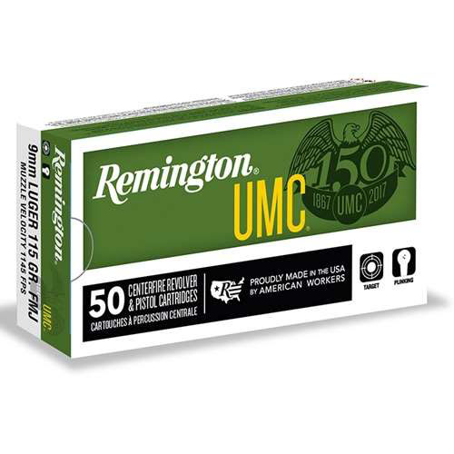 Remington UMC 9mm Luger Ammo 115 Grain Full Metal Jacket