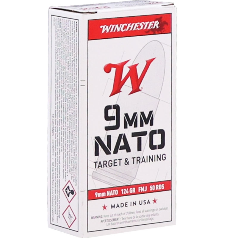 Winchester USA 9mm NATO Ammo 124 Grain Full Metal Jacket - Q4318