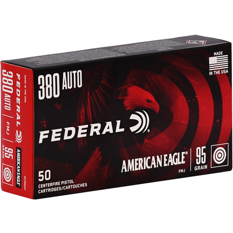 Federal American Eagle 380 ACP Auto Ammunition 95 Grain Full Metal Jacket - AE380AP