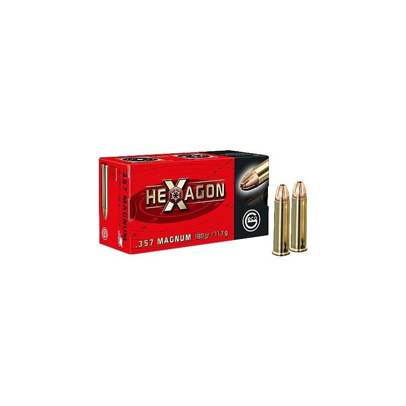 Geco Hexagon 357 Magnum Ammo 180 Grain Jacketed Hollow Point