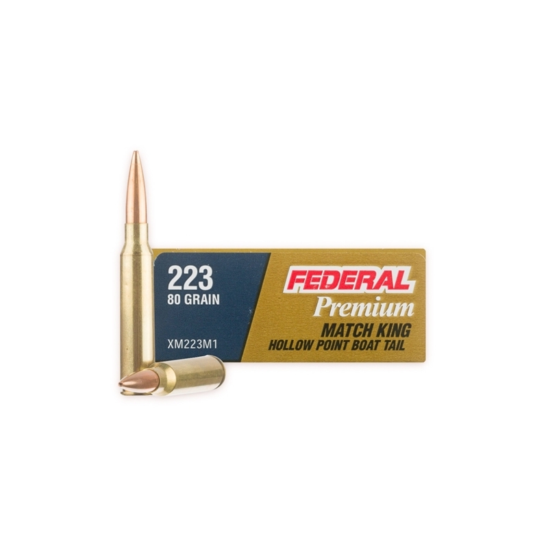 Federal 223 Remington Ammo 80 Grain Sierra MatchKing Hollow Point
