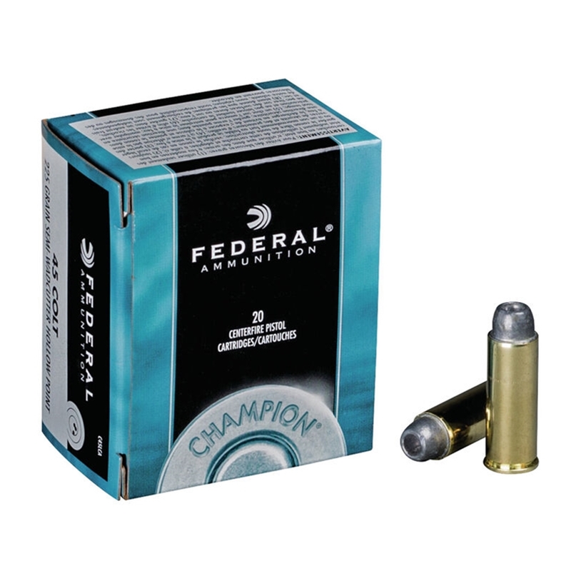 Federal Champion 45 Long Colt Ammo 225 Grain Semi-Wadcutter Hollow Point