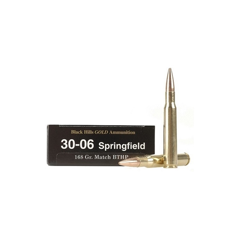 Black Hills Gold 30-06 Springfield Ammo 168 Grain Hornady Match Hollow Point Boat Tail