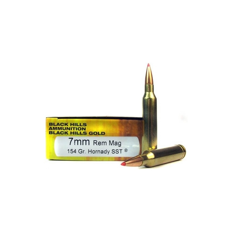 Black Hills Gold 7mm Remington Magnum Ammo 154 Grain Hornady SST
