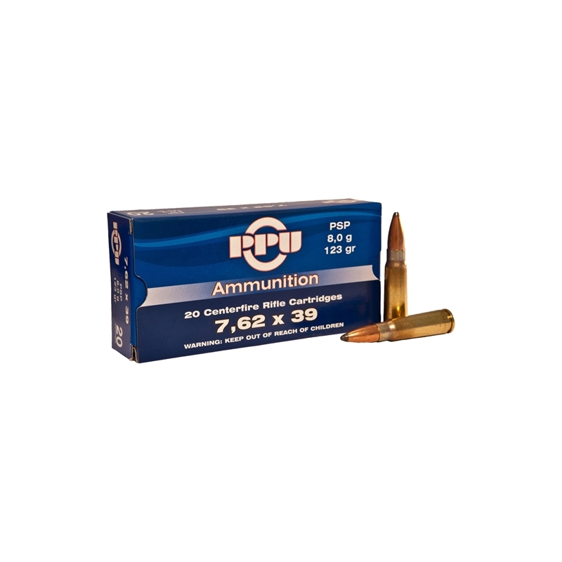 Prvi Partizan 7.62x39mm Russian Ammo 123 Grain Pointed Soft Point