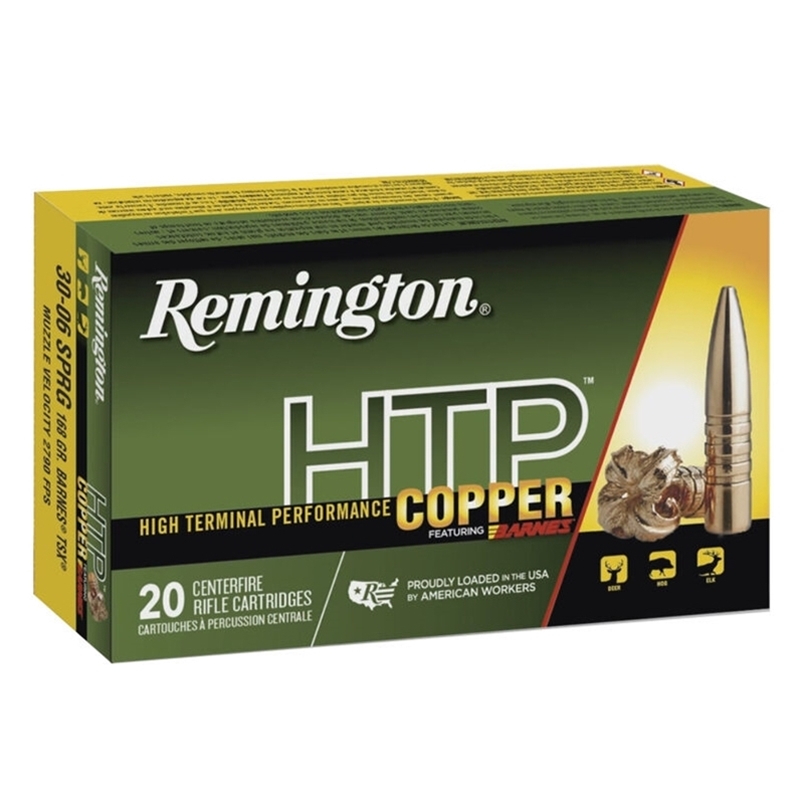 Remington HTP Copper 30-06 Springfield Ammo 168 Grain Barnes TSX