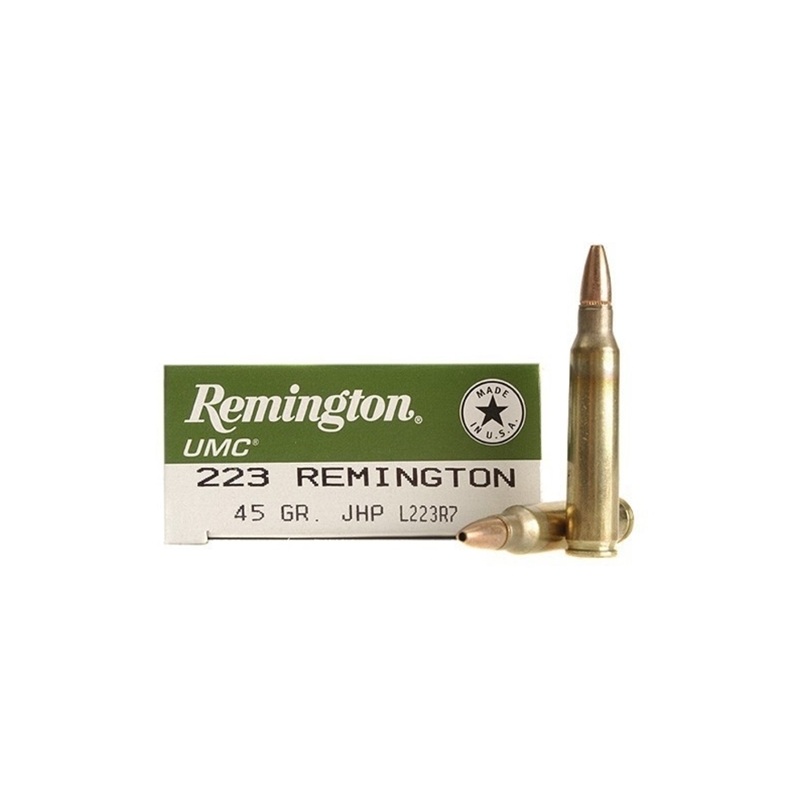 Remington UMC 223 Remington Ammo 45 Grain Jacketed Hollow Point