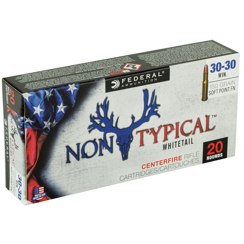 Federal Non-Typical 30-30 Winchester Ammo 150 Grain Soft Point Flat Nose