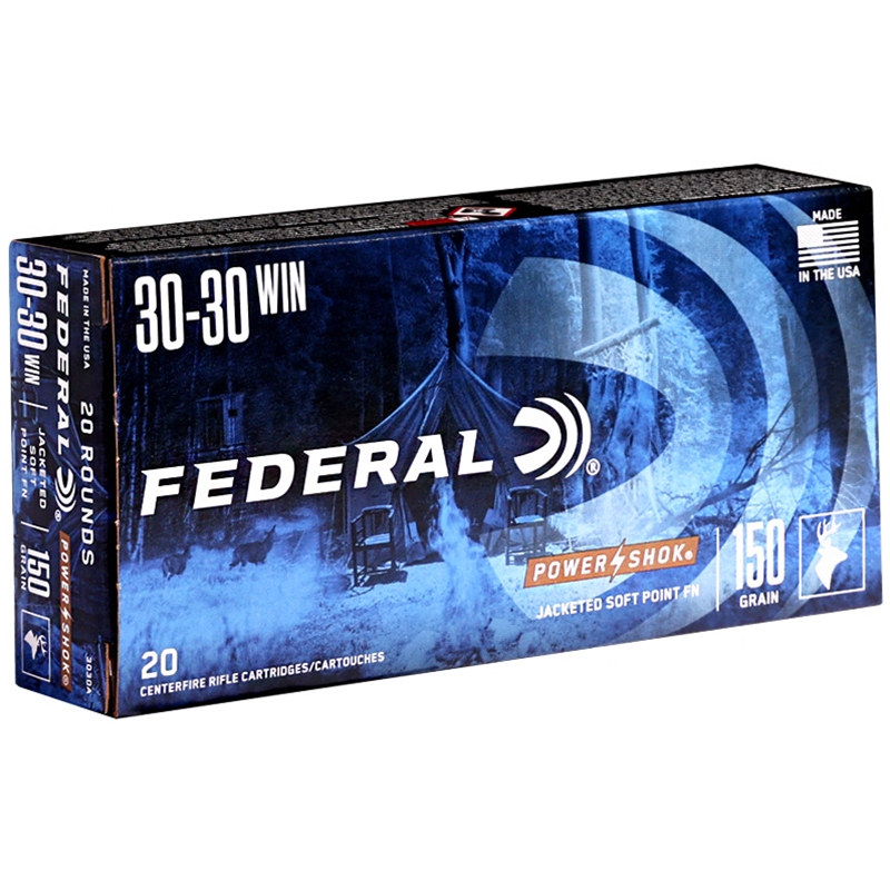 Federal Power-Shok 30-30 Winchester Ammo 150 Grain Jacketed Soft Point - 3030A
