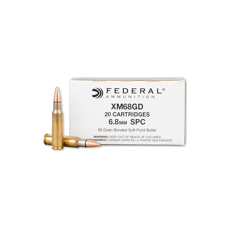 Federal 6.8mm Remington Special Ammo 90 Grain Gold Dot Bonded Soft Point