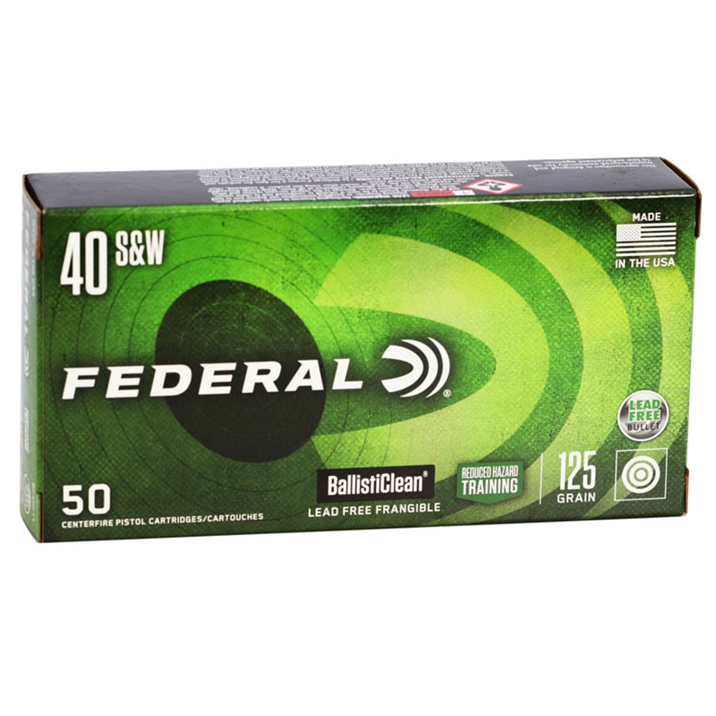 Federal BallistiClean 40 S&W Ammunition 125 Grain Lead Free Frangible RHT - BC40CT1