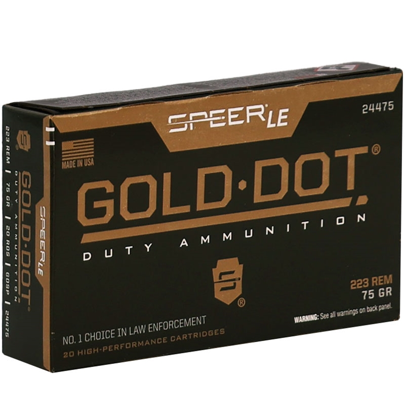 Speer Gold Dot 223 Ammo 75 Grain Soft Point - 24475