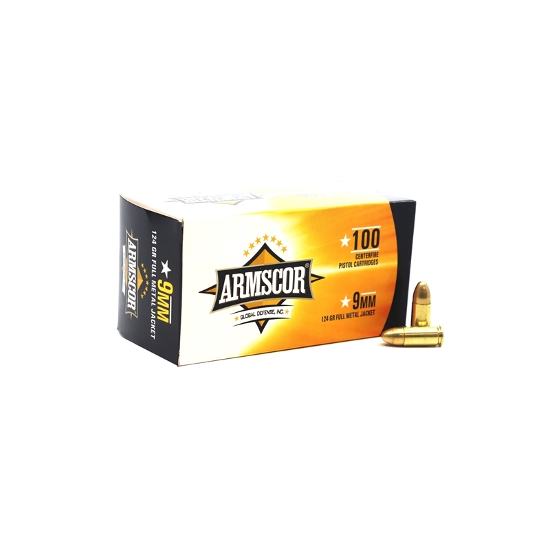 Armscor Precision 9mm Luger Ammo 124 Grain Full Metal Jacket 100 Value Pack
