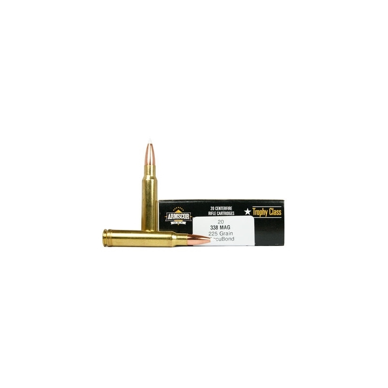 Armscor USA 338 Winchester Magnum Ammo 225 Grain Accubond