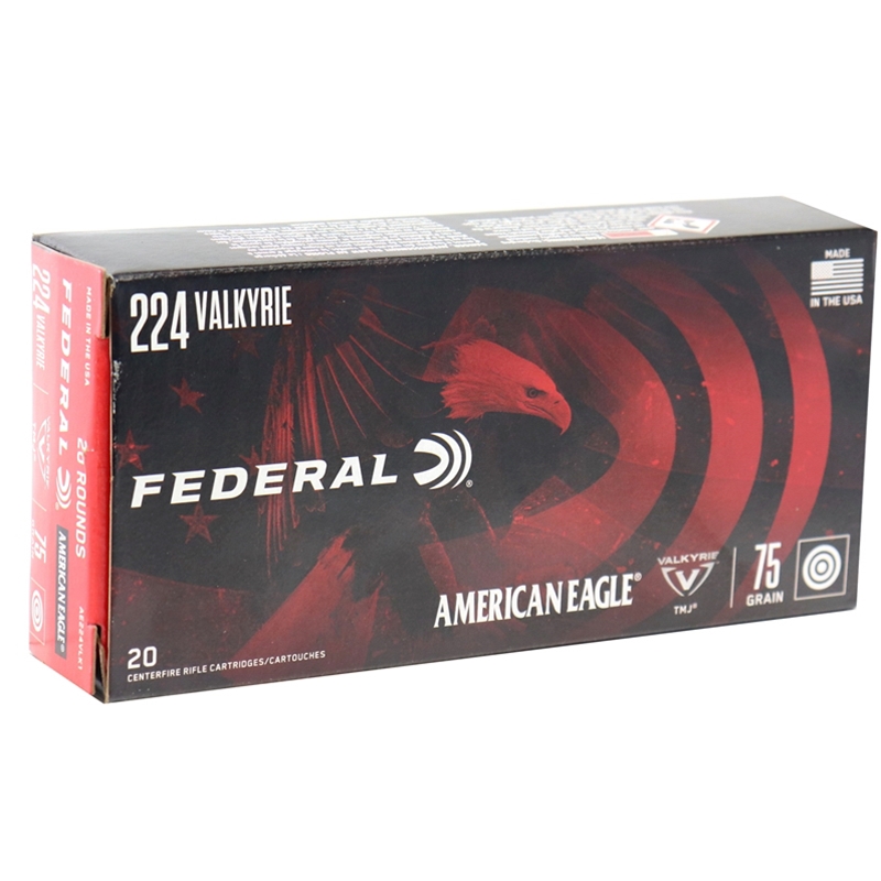 Federal American Eagle 224 Valkyrie Ammunition 75 Grain Total Metal Jacket - AE224VLK1
