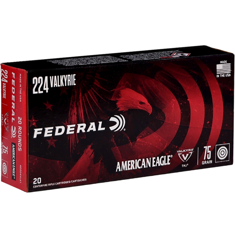 Federal American Eagle 224 Valkyrie Ammunition 75 Grain Total Metal Jacket - AE224VLK1