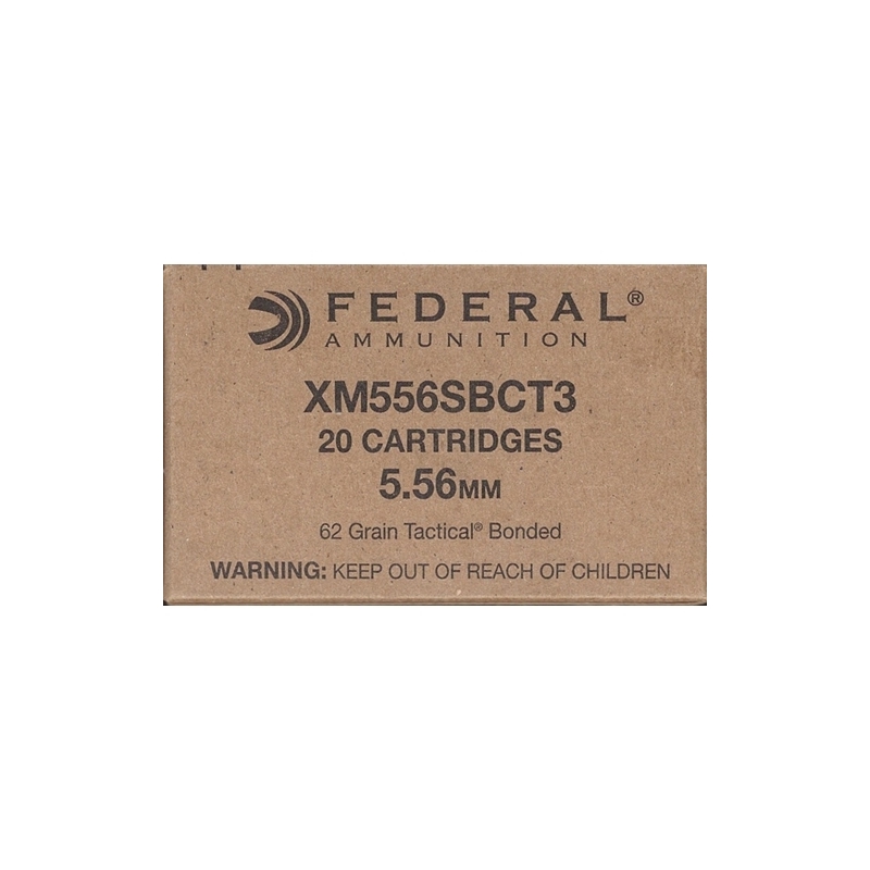 Federal Lake City 5.56x45mm NATO Ammo 62 Grain Tactical Bonded Soft Point