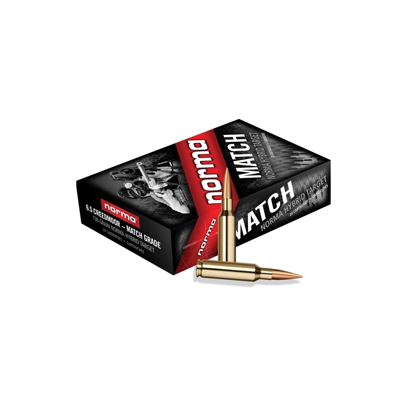 Norma USA Match 6.5 Creedmoor Ammo 130 Grain Golden Target Hybrid Hollow Point Boat Tail