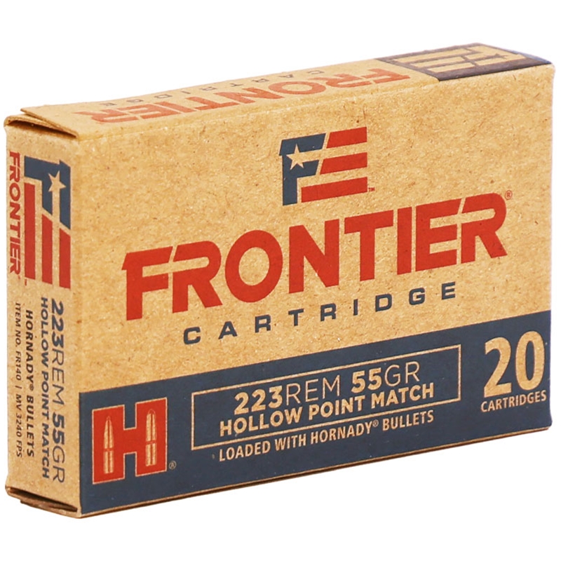 Hornady Frontier Cartridge Military Grade 223 Ammo 55 Grain Hollow Point Match - FR140